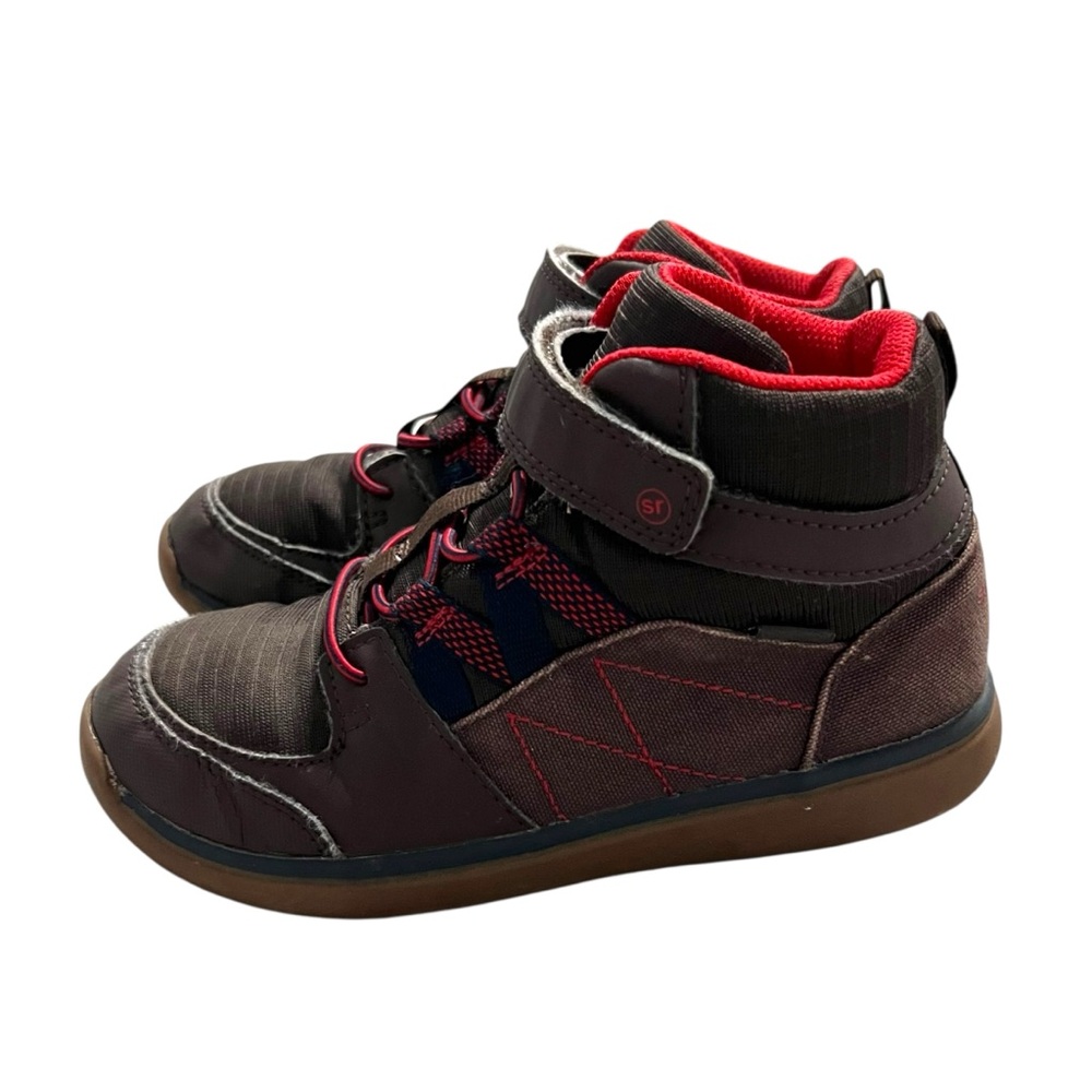 Stride Rite Sz 1.5M Boys Made 2 Play Indigo Brown High Top Sneakers - Picture 2 of 9